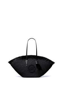 Duża torba tote Michael Kors Isa w kształcie wachlarza z szydełkowanej ręcznie tkaniny